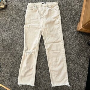 Hudson Jeans Women's Distressed Cream Straight Leg 4/27